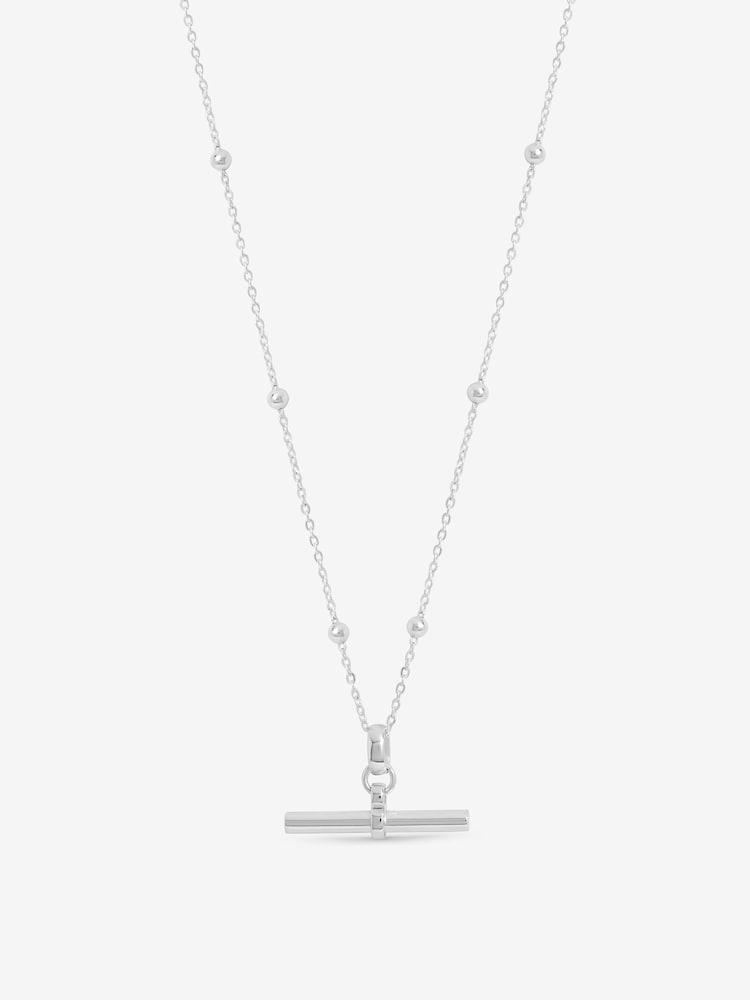 Jon Richard Silver Plated Waterproof T-Bar Necklace - Image 1 of 1 Jon Richard Silver Plated Waterproof T-Bar Necklace - Image 1 of 1