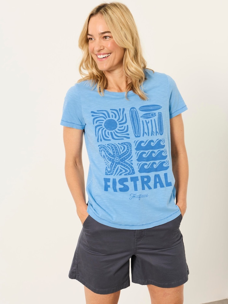Blue Fistral - FatFace Land Tee - Imagen 1 de 5