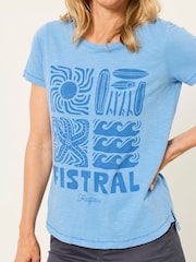 Blue Fistral - FatFace Land Tee - Imagen 4 de 5