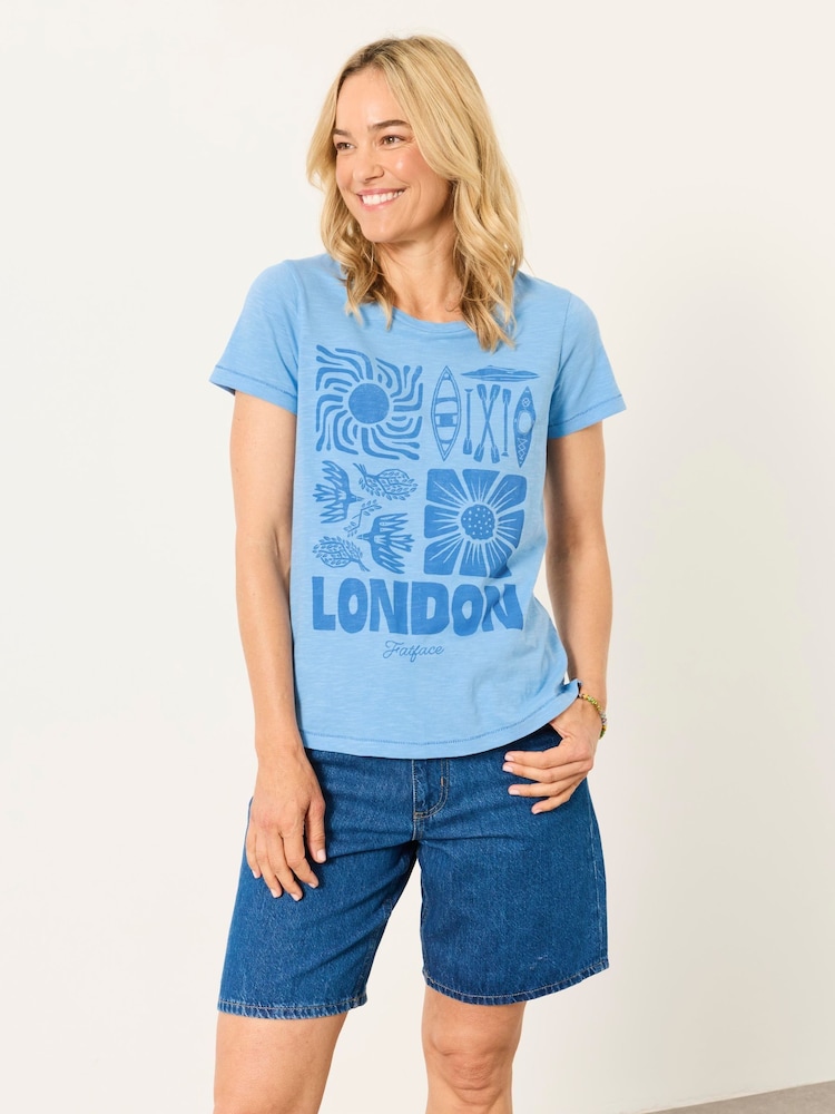 Azul Londres - FatFace Land Tee - Imagen 1 de 8