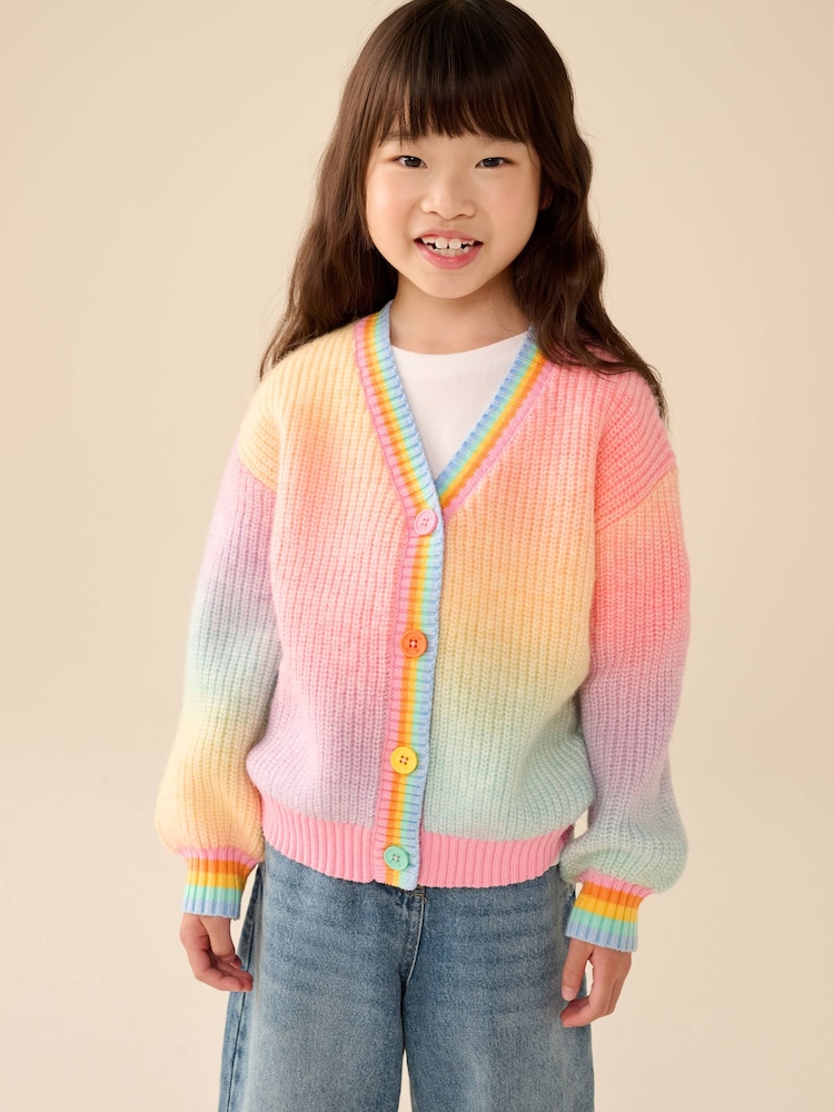 Little Bird by Jools Oliver Rainbow Ombre V-Neck Cardigan - Image 1 of 6 Little Bird by Jools Oliver Rainbow Ombre V-Neck Cardigan - Image 1 of 6