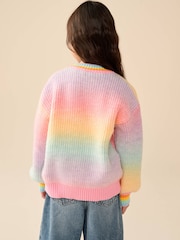 Little Bird by Jools Oliver Rainbow Ombre V-Neck Cardigan - Image 4 of 6