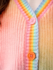 Little Bird by Jools Oliver Rainbow Ombre V-Neck Cardigan - Image 5 of 6