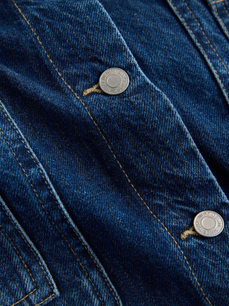 Mid Blue Denim Cord Collar Denim Barn Jacket - Image 9 of 9