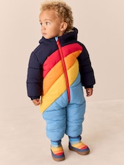 Little Bird by Jools Oliver Rainbow Swoosh Showerproof Snowsuit - Image 2 of 11