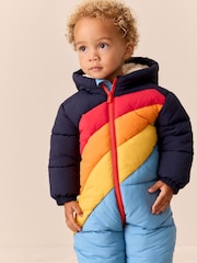Little Bird by Jools Oliver Rainbow Swoosh Showerproof Snowsuit - Image 5 of 11