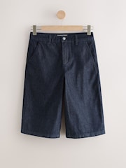 Rinse Blue Pleat Front Denim Jort Shorts - Image 7 of 9