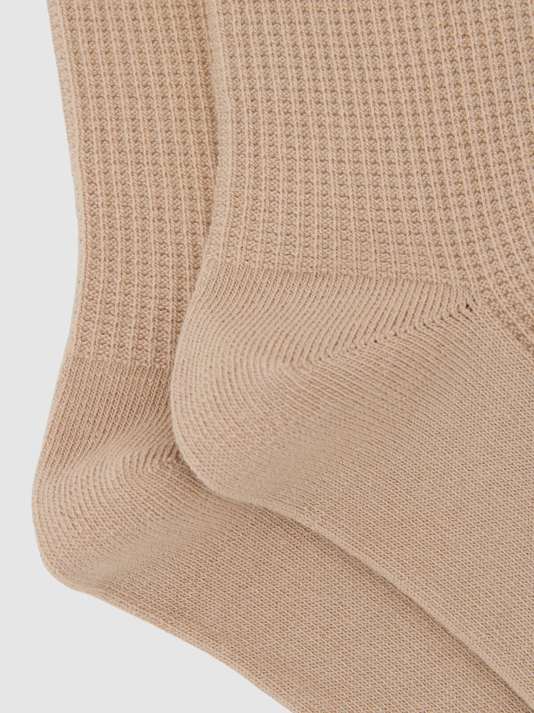 Reiss Neutral Hattie Cotton-Blend Textured Socks - Image 2 of 3
