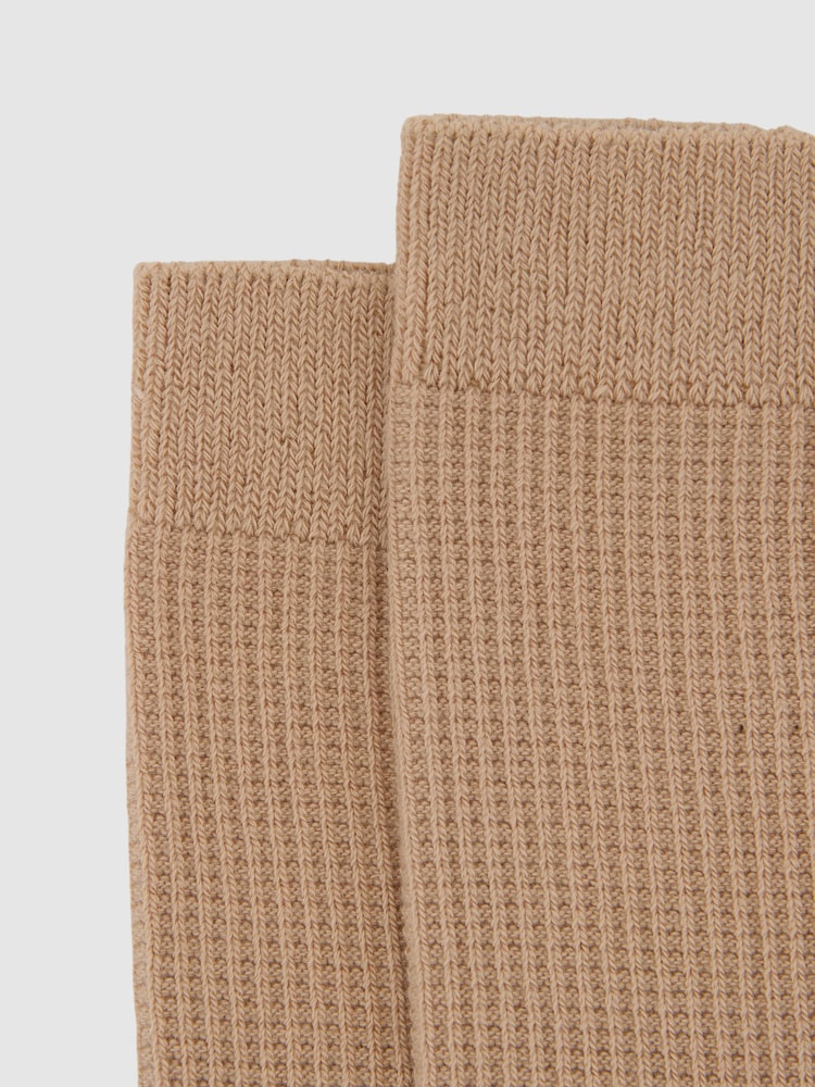 Reiss Neutral Hattie Cotton-Blend Textured Socks - Image 3 of 3