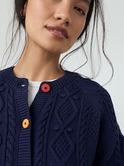 Little Bird by Jools Oliver Navy Blue Cable Cardigan - Image 3 of 8