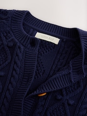 Little Bird by Jools Oliver Navy Blue Cable Cardigan - Image 7 of 8