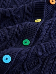 Little Bird by Jools Oliver Navy Blue Cable Cardigan - Image 8 of 8