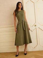 Love & Roses Khaki Green Dress - Image 1 of 4