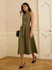Love & Roses Khaki Green Dress - Image 3 of 4