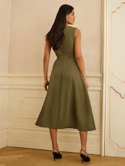Love & Roses Khaki Green Dress - Image 4 of 4