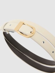 آف وائٹ - Reiss Mila Leather Mini-Buckle Belt - تصویر 4 از 4