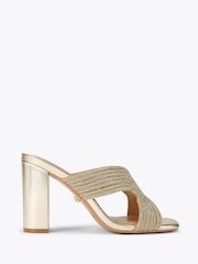 Carvela Gold Paparazzi Block Sandals - Image 1 of 4