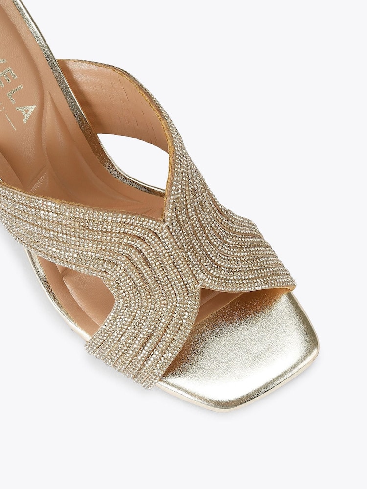 Carvela Gold Paparazzi Block Sandals - Image 4 of 4