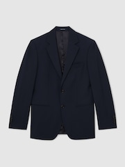 Reiss Navy Promise Wool-Blend Single-Breasted Suit Classic-Fit Blazer - Image 2 of 9