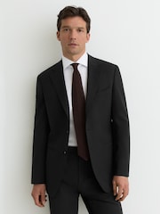 Reiss Black Promise Wool-Blend Single-Breasted Suit Classic-Fit Blazer - Image 1 of 8