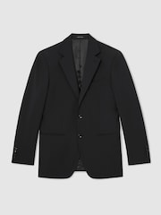Reiss Black Promise Wool-Blend Single-Breasted Suit Classic-Fit Blazer - Image 2 of 8