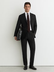 Reiss Black Promise Wool-Blend Single-Breasted Suit Classic-Fit Blazer - Image 3 of 8
