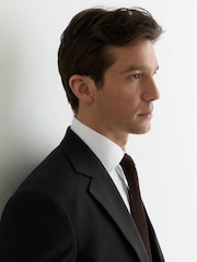 Reiss Black Promise Wool-Blend Single-Breasted Suit Classic-Fit Blazer - Image 4 of 8