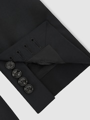 Reiss Black Promise Wool-Blend Single-Breasted Suit Classic-Fit Blazer - Image 7 of 8