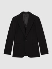 Reiss Black Belmont Sb Single-Breasted Suit Jacket Tailored-Fit with Wool - Image 2 of 8