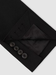 Reiss Black Belmont Sb Single-Breasted Suit Jacket Tailored-Fit with Wool - Image 7 of 8