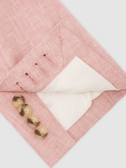 Reiss Plum Pink Atlantic Tailored-Fit Linen-Twill Single-Breasted Blazer - Image 6 of 7