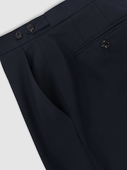 Reiss Navy Promise Wool-Blend Classic-Fit Suit Trousers - Image 6 of 6