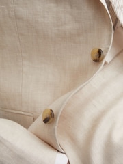 Reiss Stone Atlantic Linen-Twill Single-Breasted Tailored-Fit Blazer - Image 4 of 8