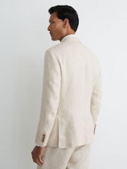 Reiss Stone Atlantic Linen-Twill Single-Breasted Tailored-Fit Blazer - Image 6 of 8
