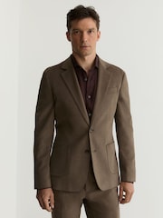 Marrón topo - Reiss Regent Brushed Twill Single-Breasted Blazer Tailored-Fit - Imagen 1 de 8