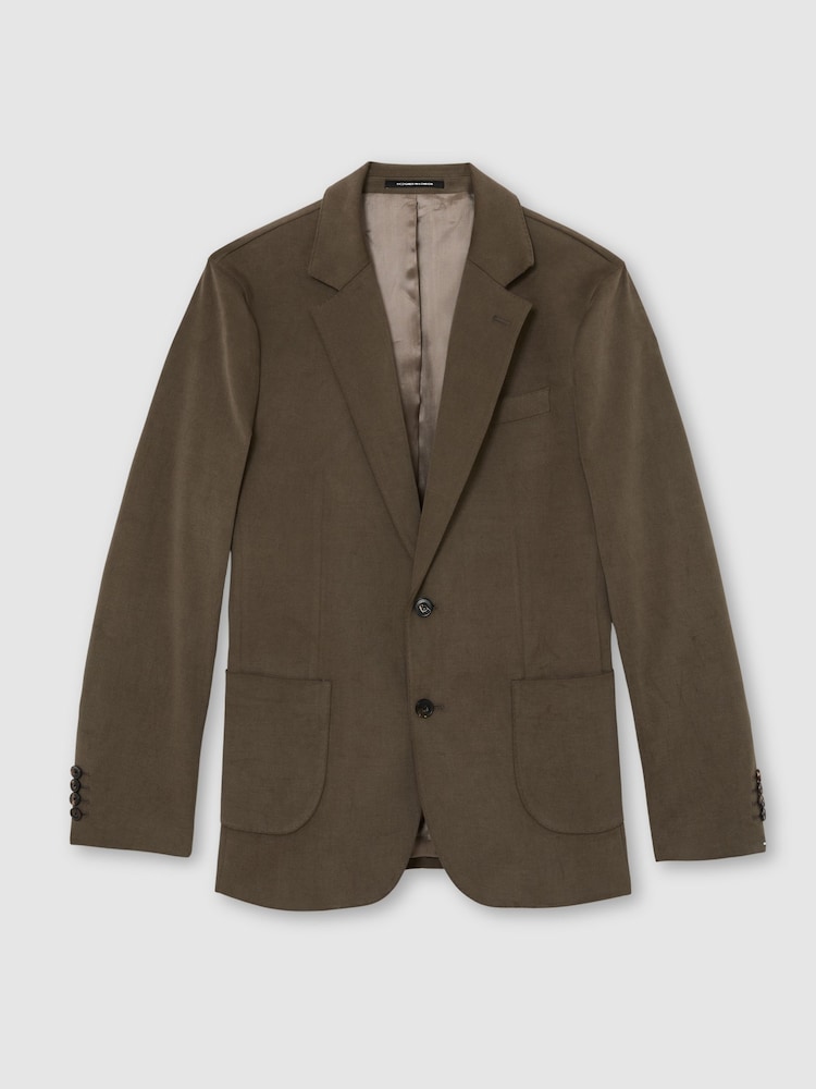 Marrón topo - Reiss Regent Brushed Twill Single-Breasted Blazer Tailored-Fit - Imagen 2 de 8