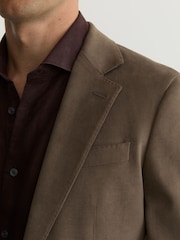 Marrón topo - Reiss Regent Brushed Twill Single-Breasted Blazer Tailored-Fit - Imagen 4 de 8