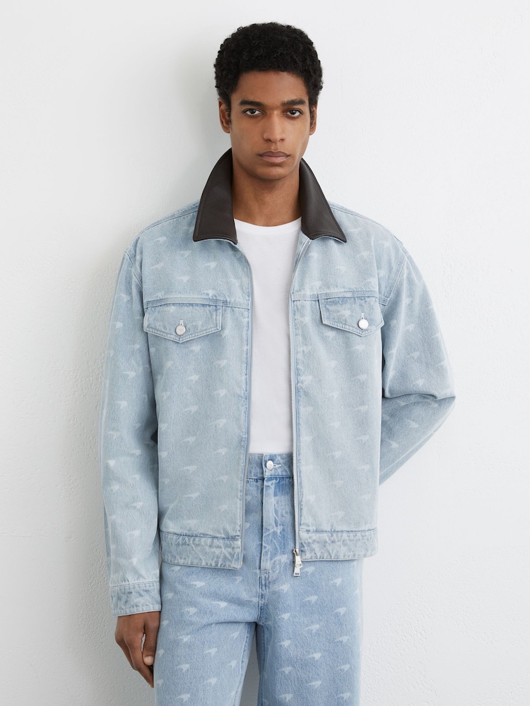 McLaren Soft Blue Racing Speedmark Denim Jacket Unisex-Fit - 1 paveikslėlis iš 8