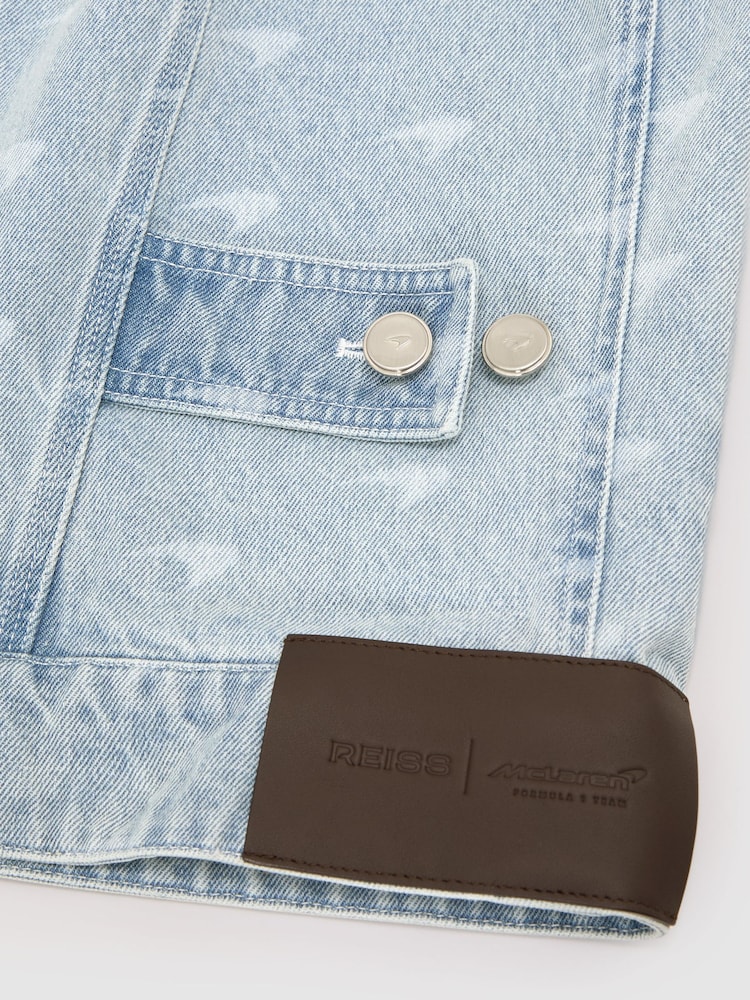 McLaren Soft Blue Racing Speedmark Denim Jacket Unisex-Fit - 8 paveikslėlis iš 8