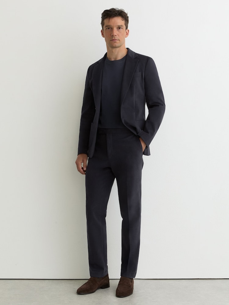 Azul marino - Reiss Regent Brushed Twill Tailored-Fit Trousers - Imagen 1 de 6 Azul marino - Reiss Regent Brushed Twill Tailored-Fit Trousers - Imagen 1 de 6