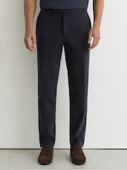 Azul marino - Reiss Regent Brushed Twill Tailored-Fit Trousers - Imagen 3 de 6