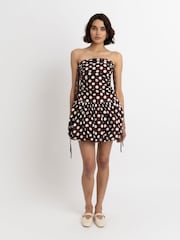 Amy Lynn Brown Bubble Hem Mini Dress - Image 1 of 4