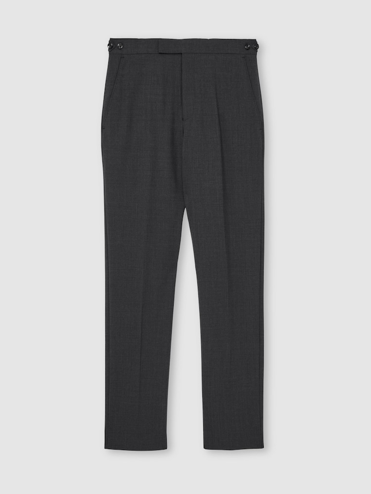 Reiss Grey Promise Wool-Blend Classic-Fit Suit Trousers - Image 2 of 7