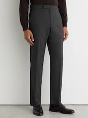 Reiss Grey Promise Wool-Blend Classic-Fit Suit Trousers - Image 3 of 7