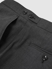 Reiss Grey Promise Wool-Blend Classic-Fit Suit Trousers - Image 7 of 7