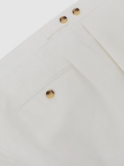 Reiss White Atlantic Linen-Twill Tailored-Fit Suit Trousers - Image 7 of 7