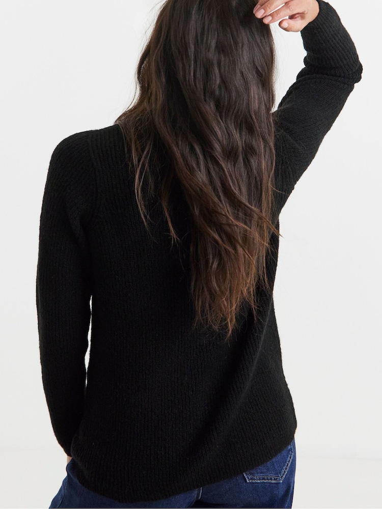 JD Williams Black Bow Button Long Sleeve Cardigan - Image 2 of 4 JD Williams Black Bow Button Long Sleeve Cardigan - Image 2 of 4