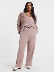 Simply Be Ribbed Wide Leg Joggers - Imagen 1 de 4