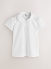 Clarks White Short Sleeve School Polo Shirts 3 Pack - Image 4 of 7