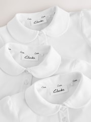 Clarks White Short Sleeve School Polo Shirts 3 Pack - Image 6 of 7